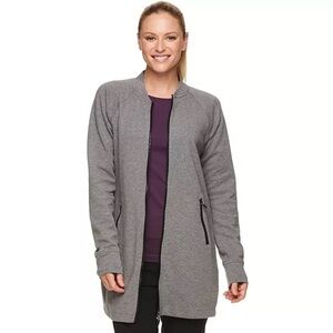 Gaiam Grey Zip Up Coat Size Small
